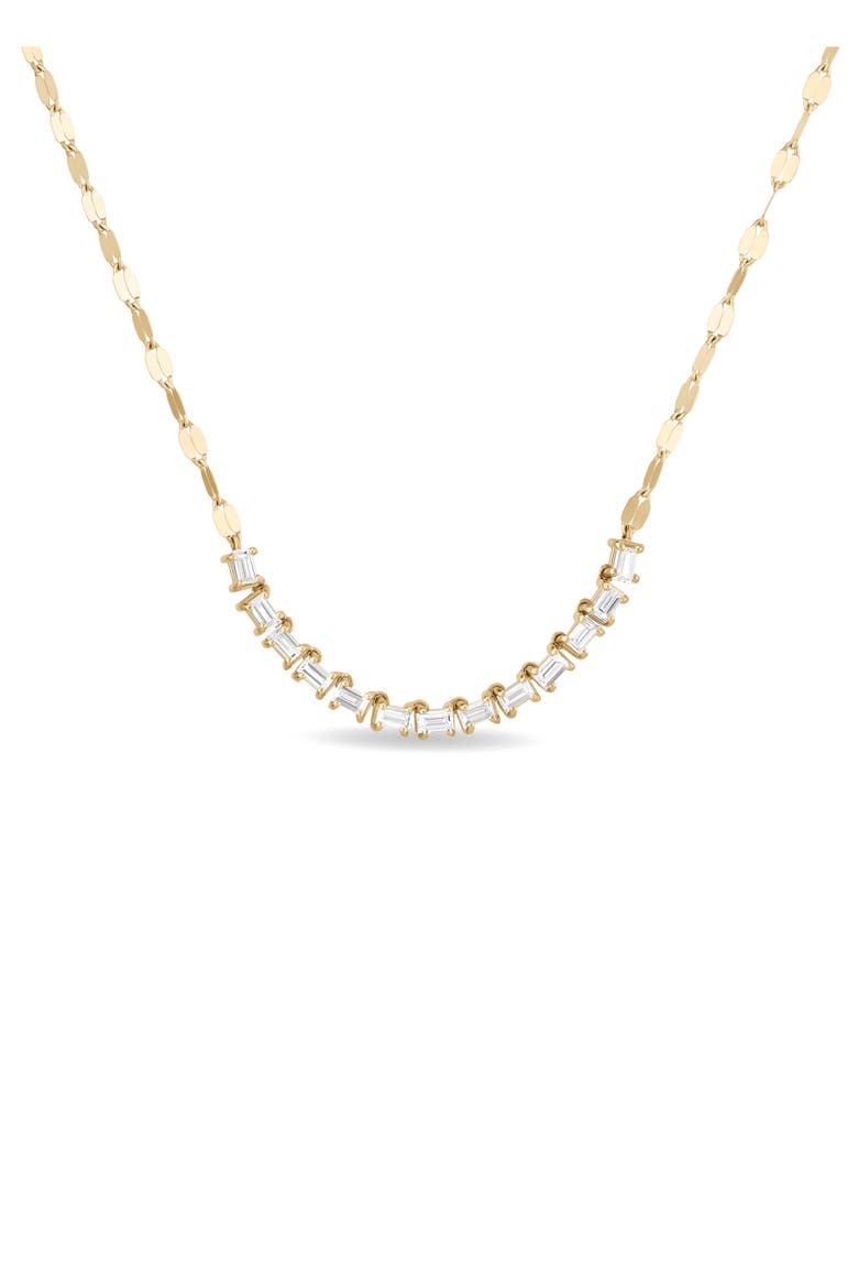 14K Gold Baguette Diamond Frontal Necklace, Main, color, YELLOW GOLD