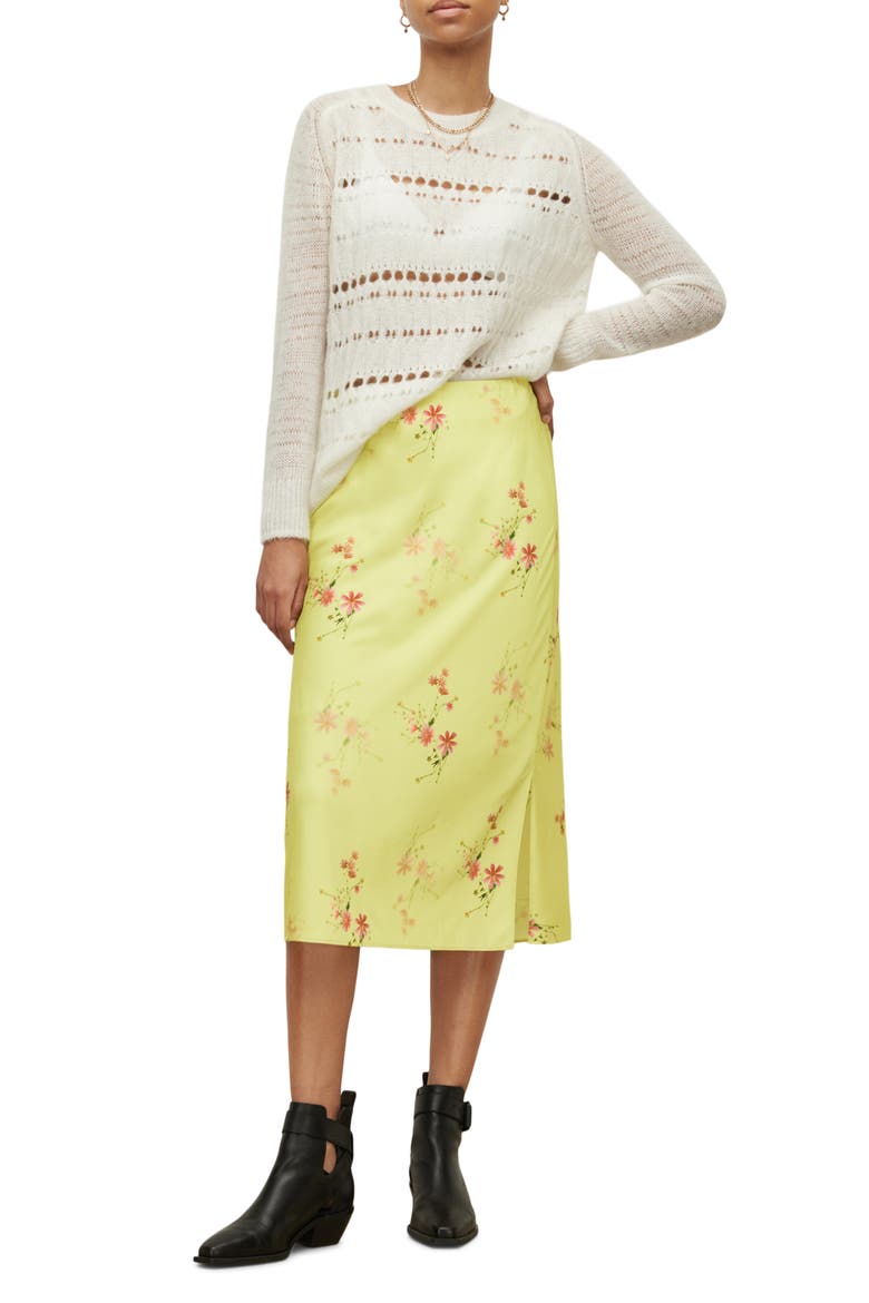 Raya Solanio Midi Skirt, Alternate, color, CHARTREUSE YELLOW
