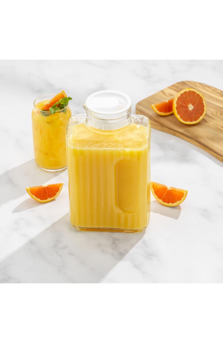 JoyJolt Glass Pitcher with Plastic Lid - 68 oz., Alternate, color, Clear