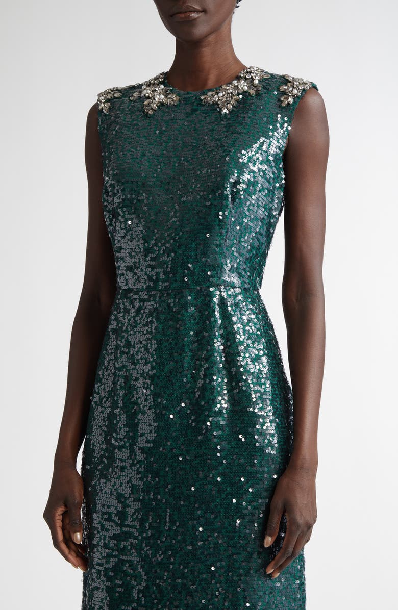 Erdem Crystal Embellished Chiffon & Sequin Cocktail Dress, Alternate, color, 