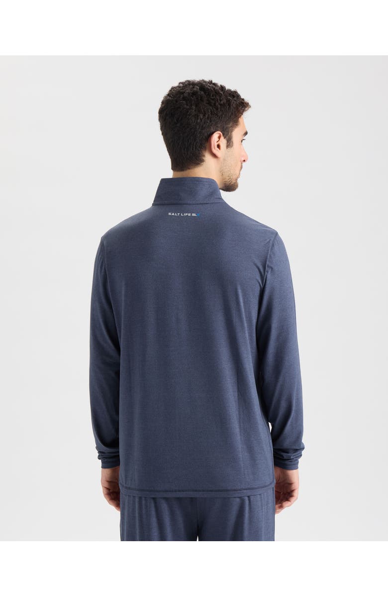 Salt Life Stamina Zip Mock Neck Pullover, Alternate, color, Navy Heather