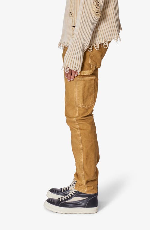 Mnml D700 Flocked Railroad Straight Leg Jeans In Brown