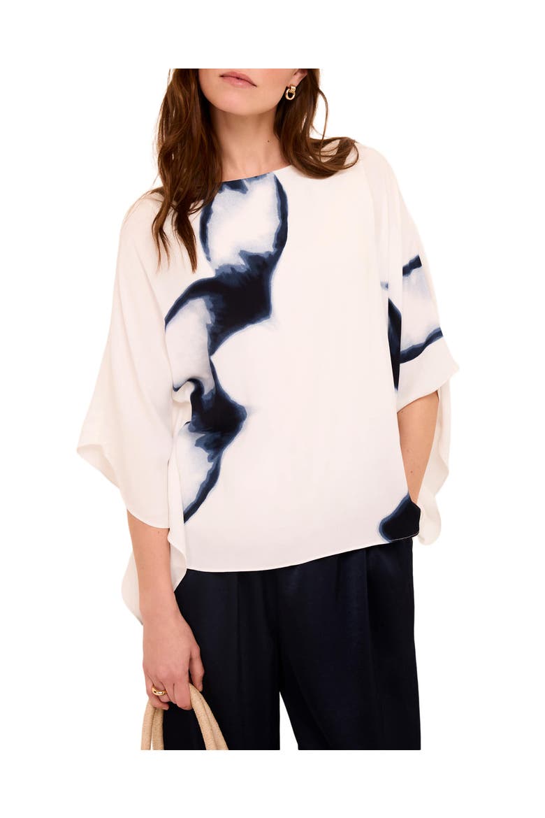 Print Batwing Top, Alternate, color, Navy
