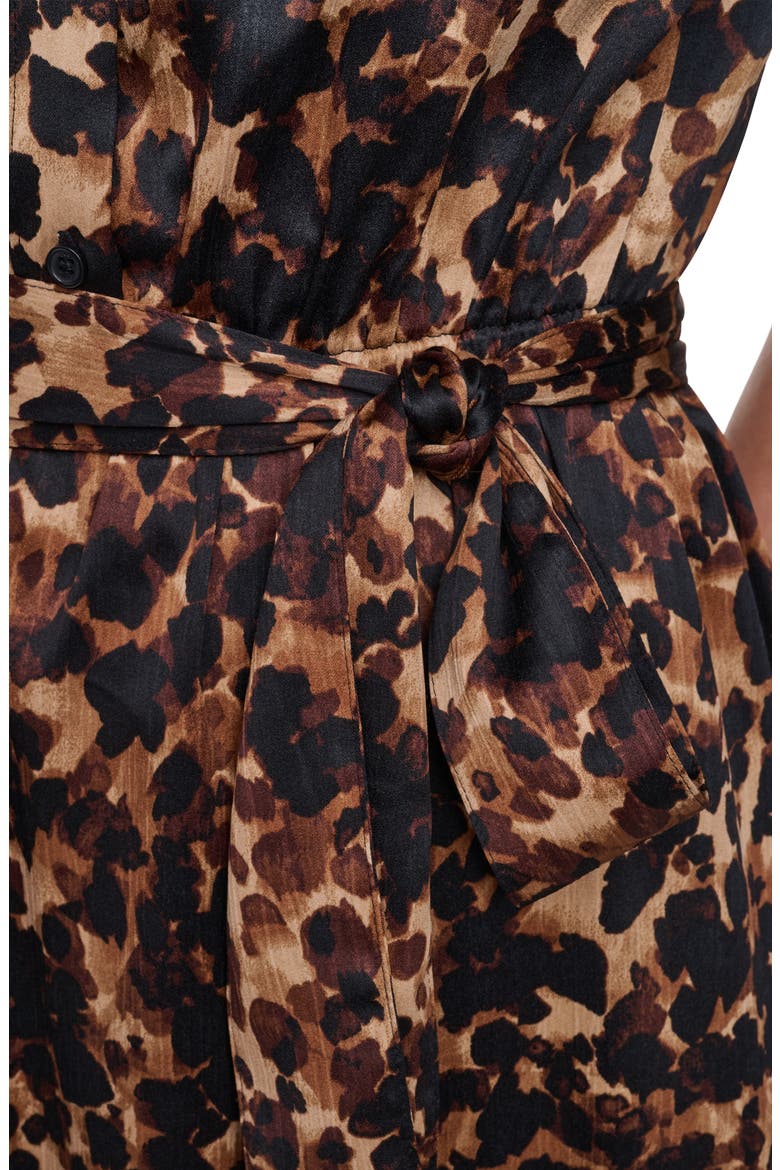 Short Sleeve A-Line Satin Dress, Alternate, color, TRUFFLE MULTI