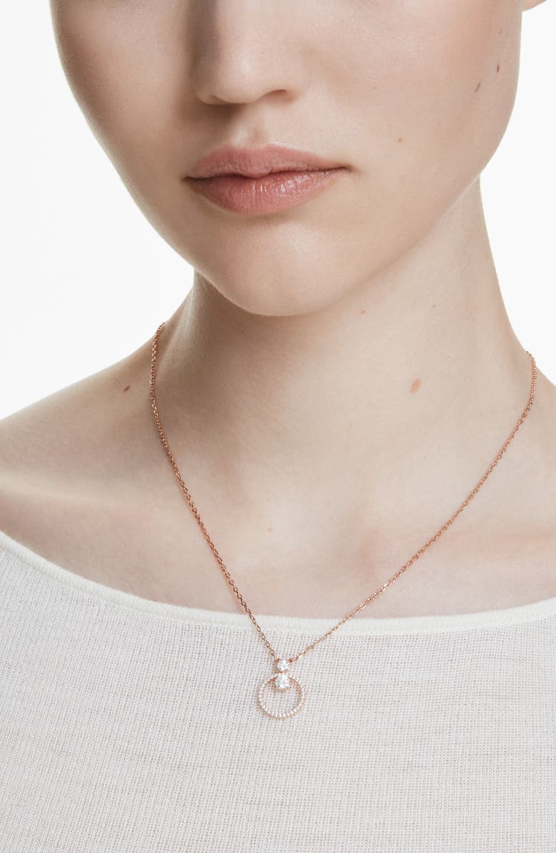Swarovski Constella Pendant Necklace, Alternate, color, Rose Gold