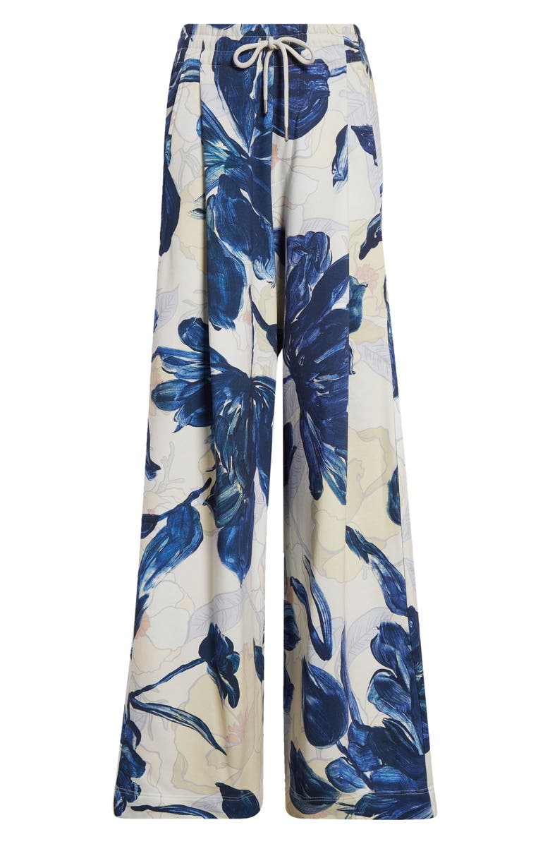 Dries Van Noten Hadium Floral Pleated Cotton Wide Leg Pants, Alternate, color, 
