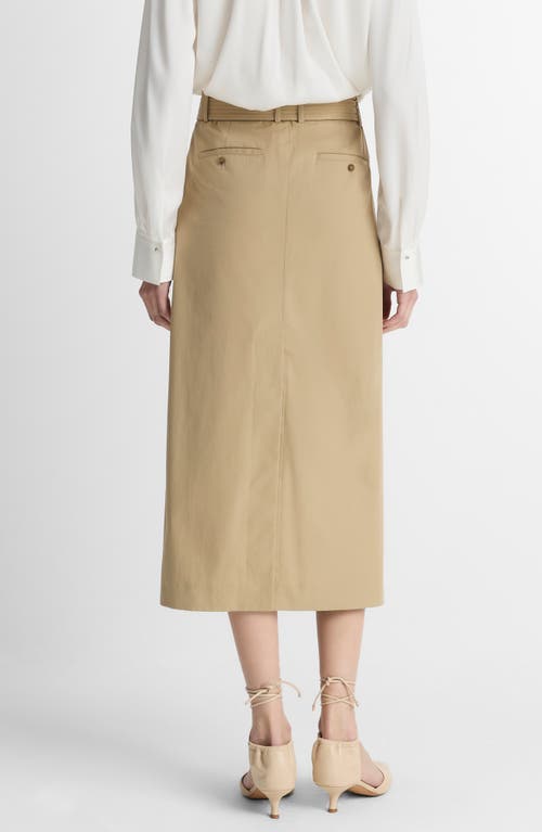 Vince Belted Midi Pencil Skirt In Neutral