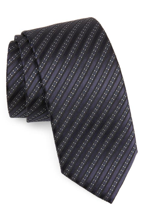 Cento Fili Dark Blue Silk Jacquard Tie