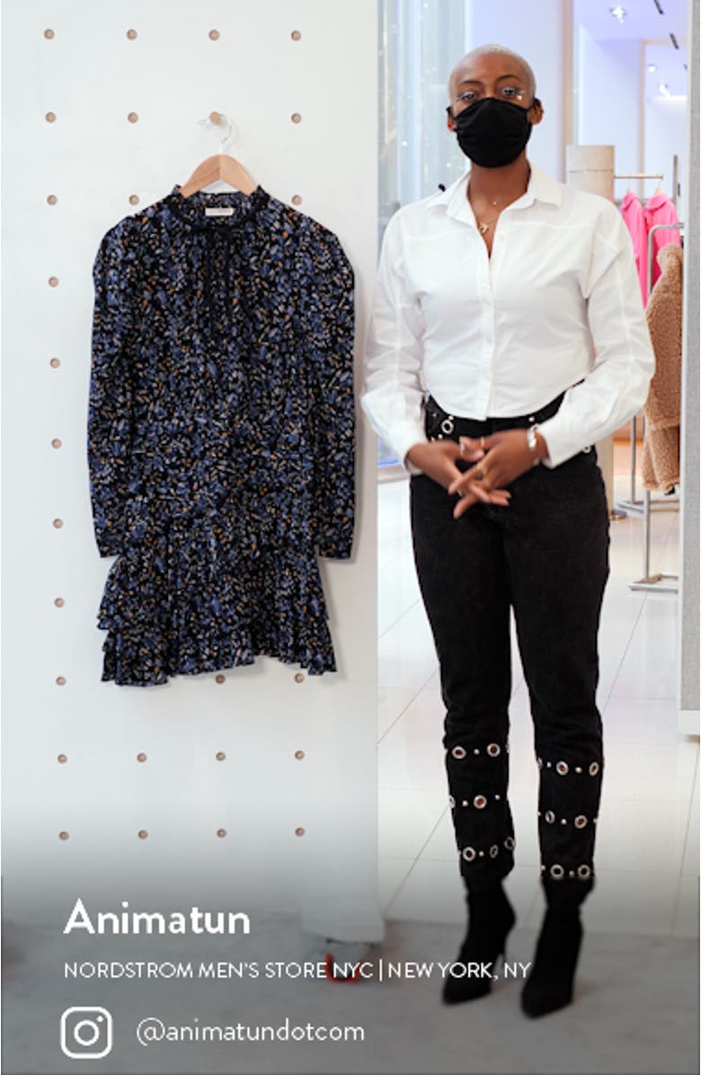 Marielle Floral Long Sleeve Minidress, sales video thumbnail