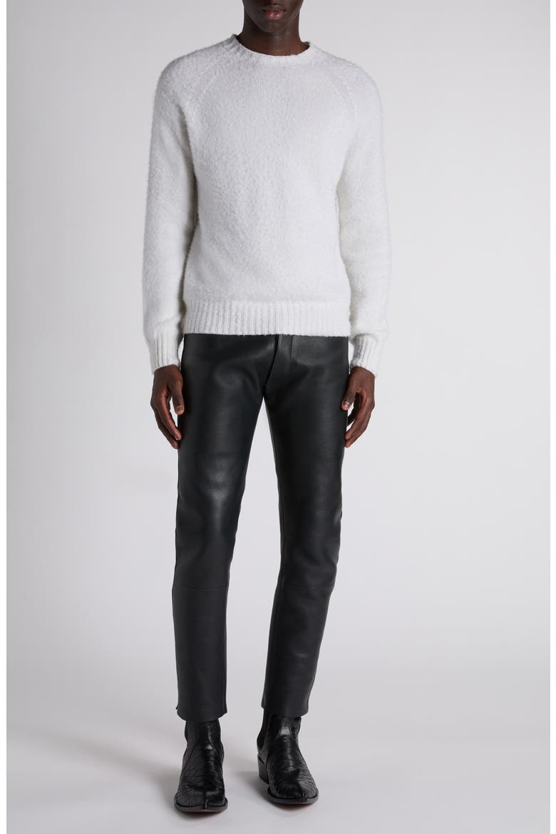 Scottish Teasel Cashmere Crewneck Sweater, Alternate, color, AW003 CHALK