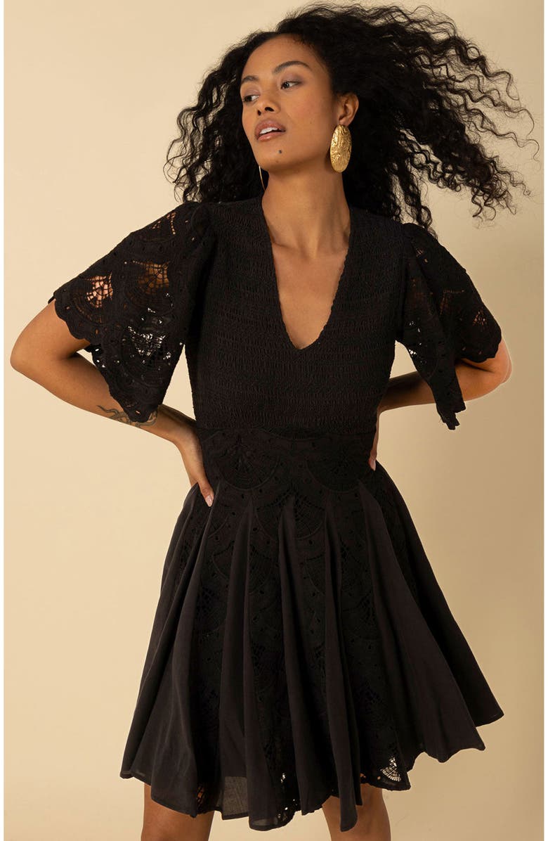 Hale Bob Journi Eyelet Dress, Alternate, color, 