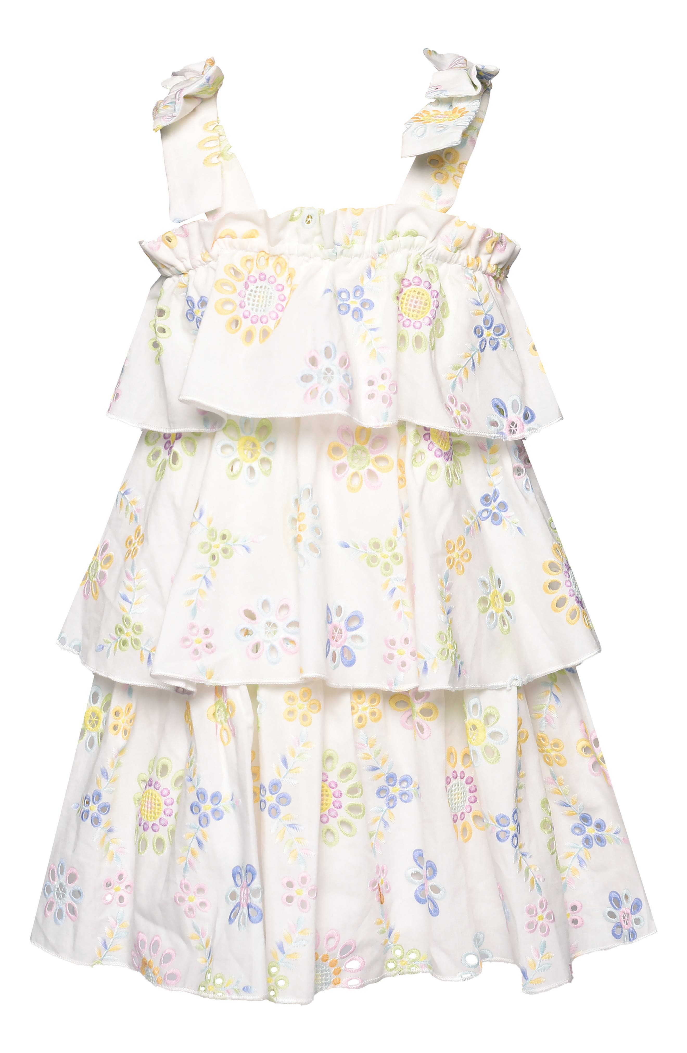 Baby Sara Kids' Embroidered Tiered Dress