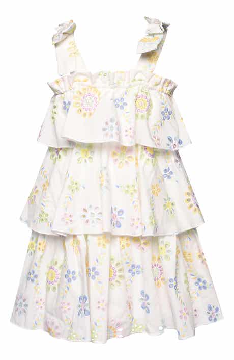 Baby Sara Kids' Embroidered Tiered Dress