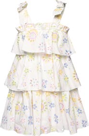 Baby Sara Kids' Embroidered Tiered Dress