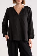 Eileen Fisher Princess Sleeve Linen Top