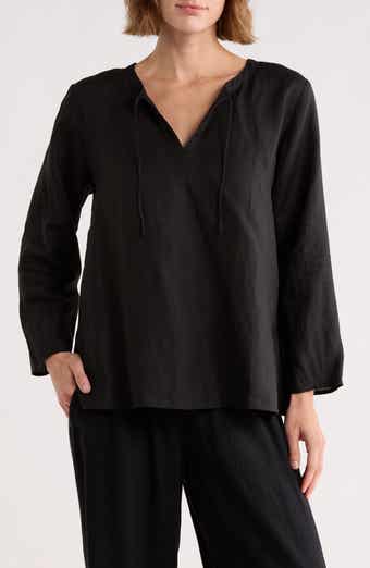 Eileen Fisher Princess Sleeve Linen Top
