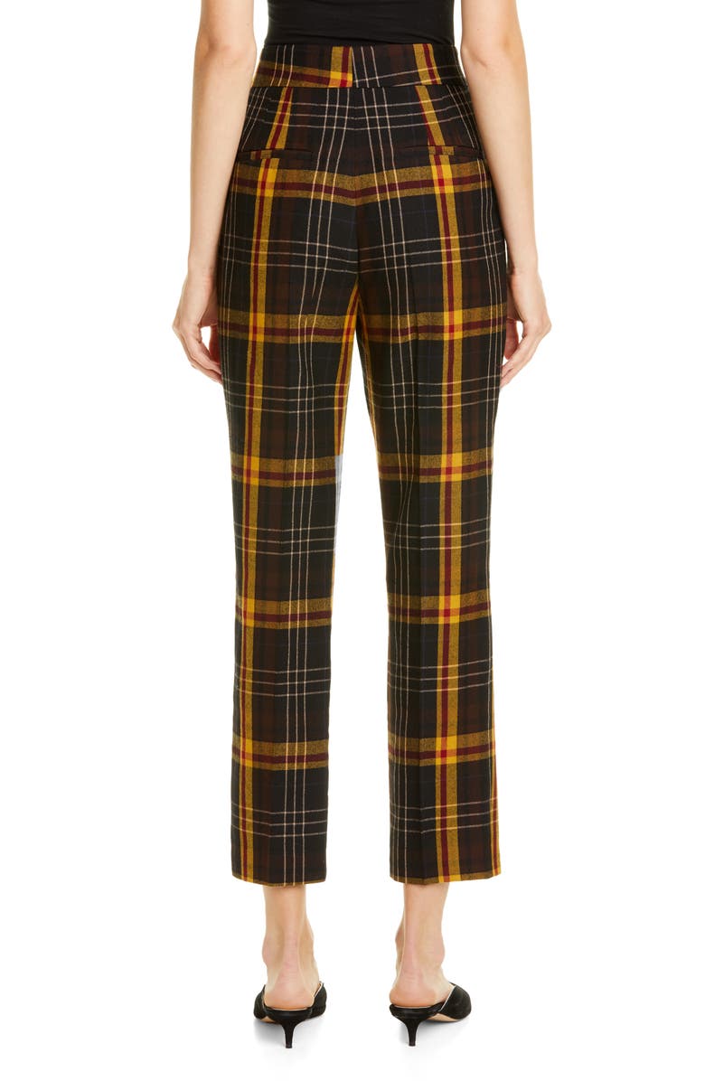 Etro Straight Leg Tartan Wool Crop Pants, Alternate, color, 