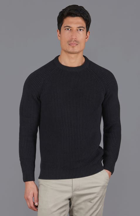 Cotton Fisherman Rib Knit Sweater