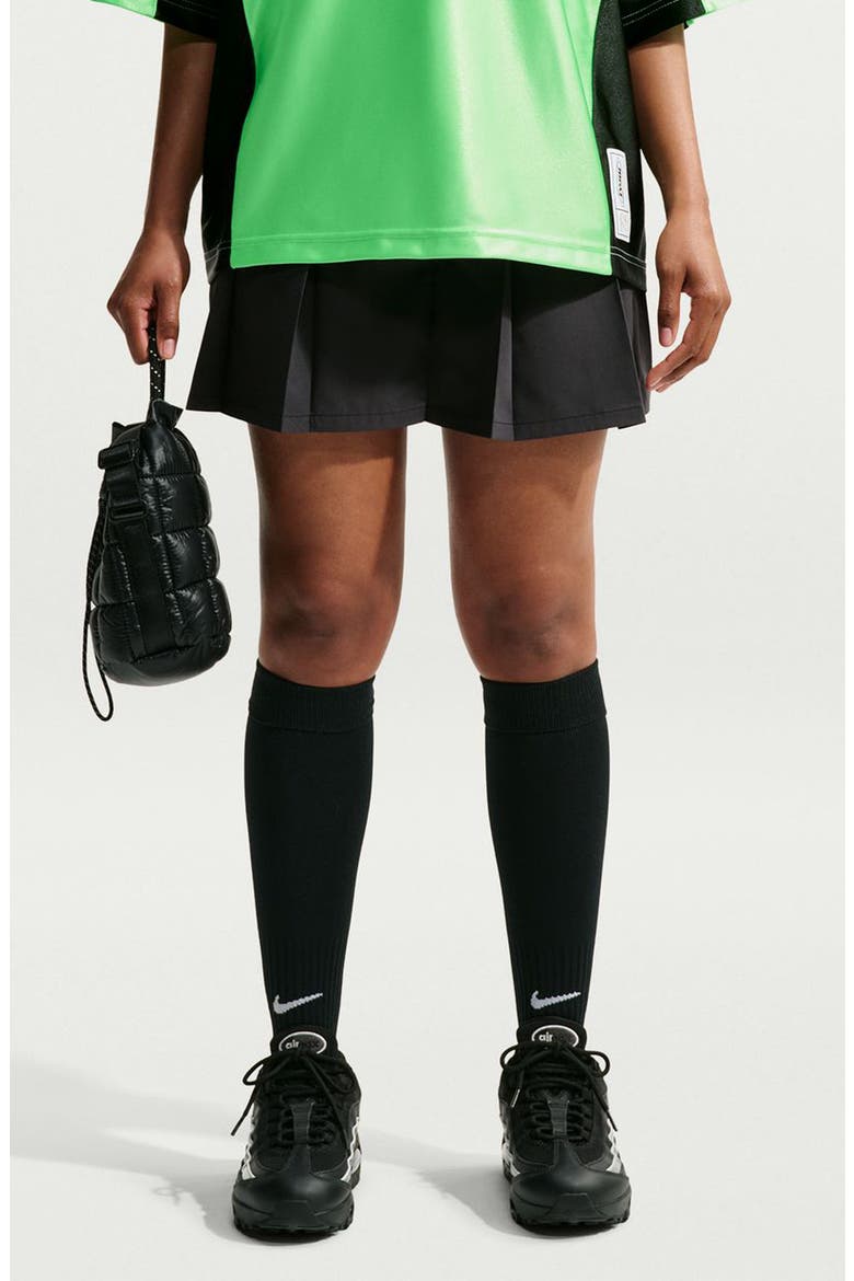 Sportswear Pleated Miniskirt, Main, color, 010 BLACK/ M SILV