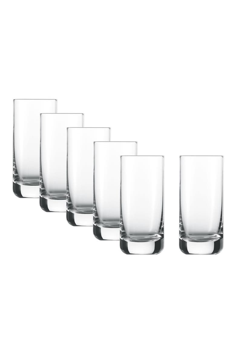 Schott Zwiesel Convention Set of 6 Long Glasses, Main, color, CLEAR