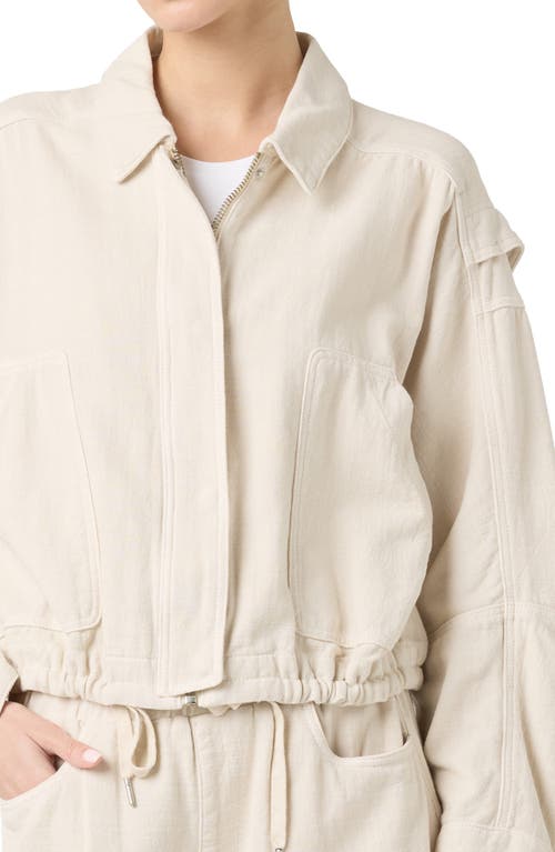 Blanknyc Zippered Drawstring Hem Jacket In Oyster Bar
