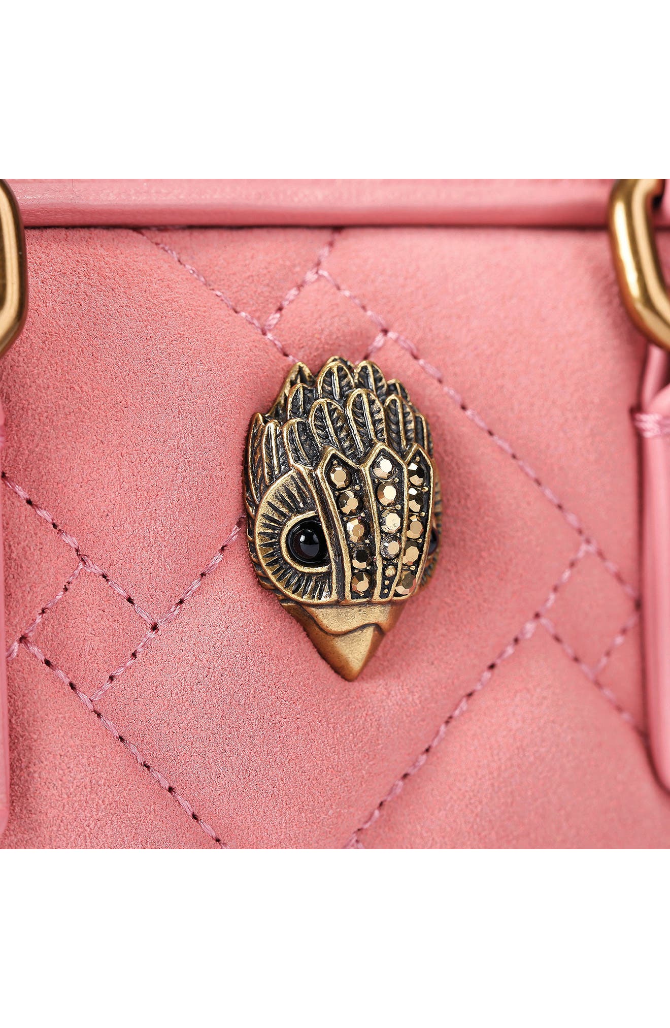 Kurt Geiger London Extra Small Kensington Quilted Leather Duffle Crossbody Bag, Alternate, color, Open Pink