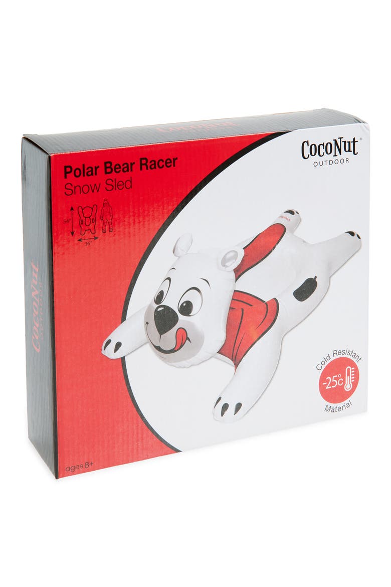 Polar Bear Racer Snow Tube Racer, Main, color, WHITE