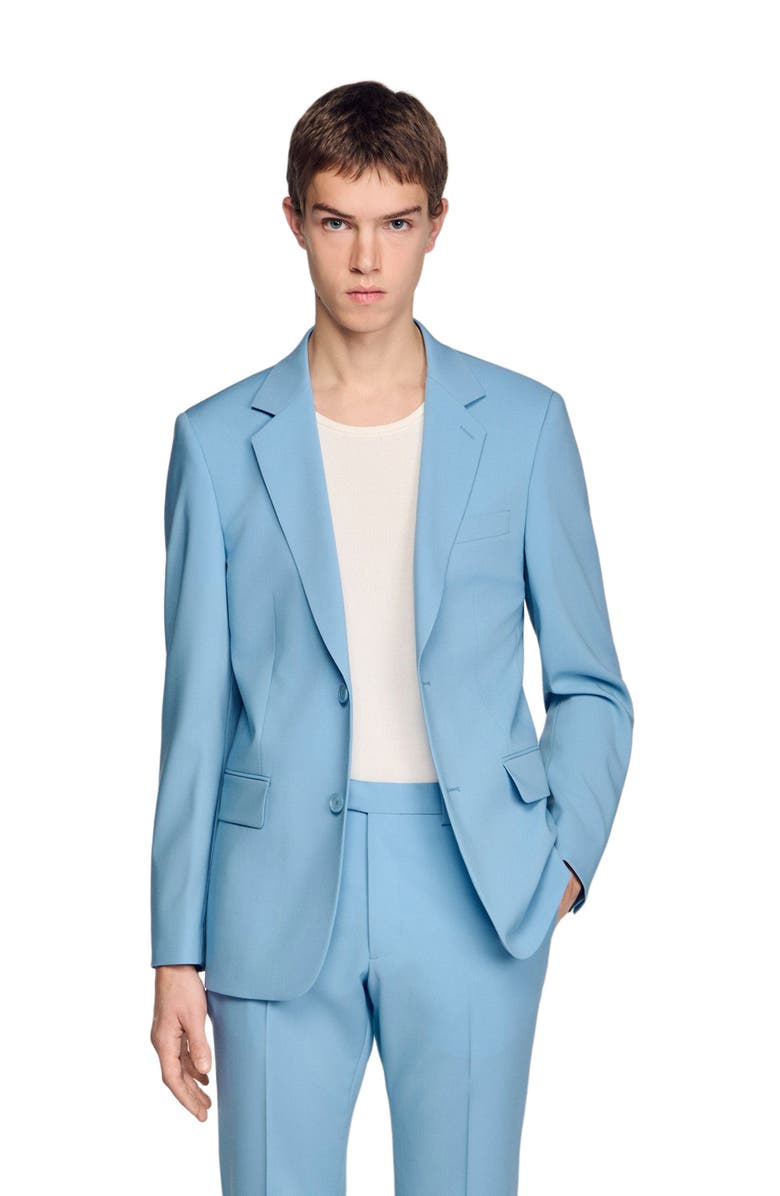 SANDRO Wool suit jacket, Main, color, Sky Blue