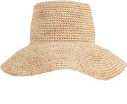 Bruno Magli Crochet Bucket Straw Sun Hat