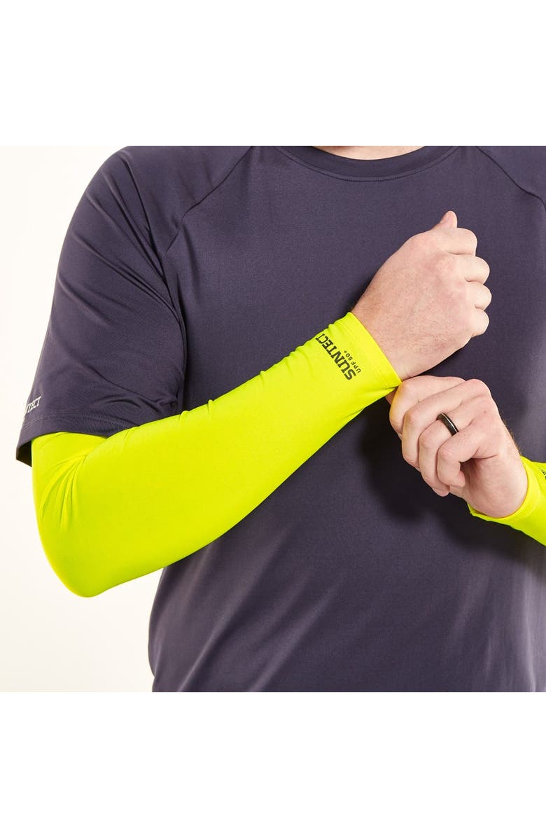 Coolibar Unisex Switchback Sun Sleeve - UPF 50+ Sun Protection - Coppitt, Alternate, color, Safety Yellow