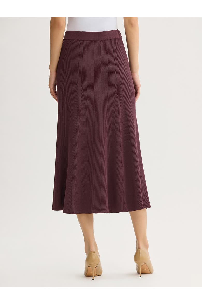 Flared Tonal Ribbed Knit Maxi Skirt, Alternate, color, Mahogany