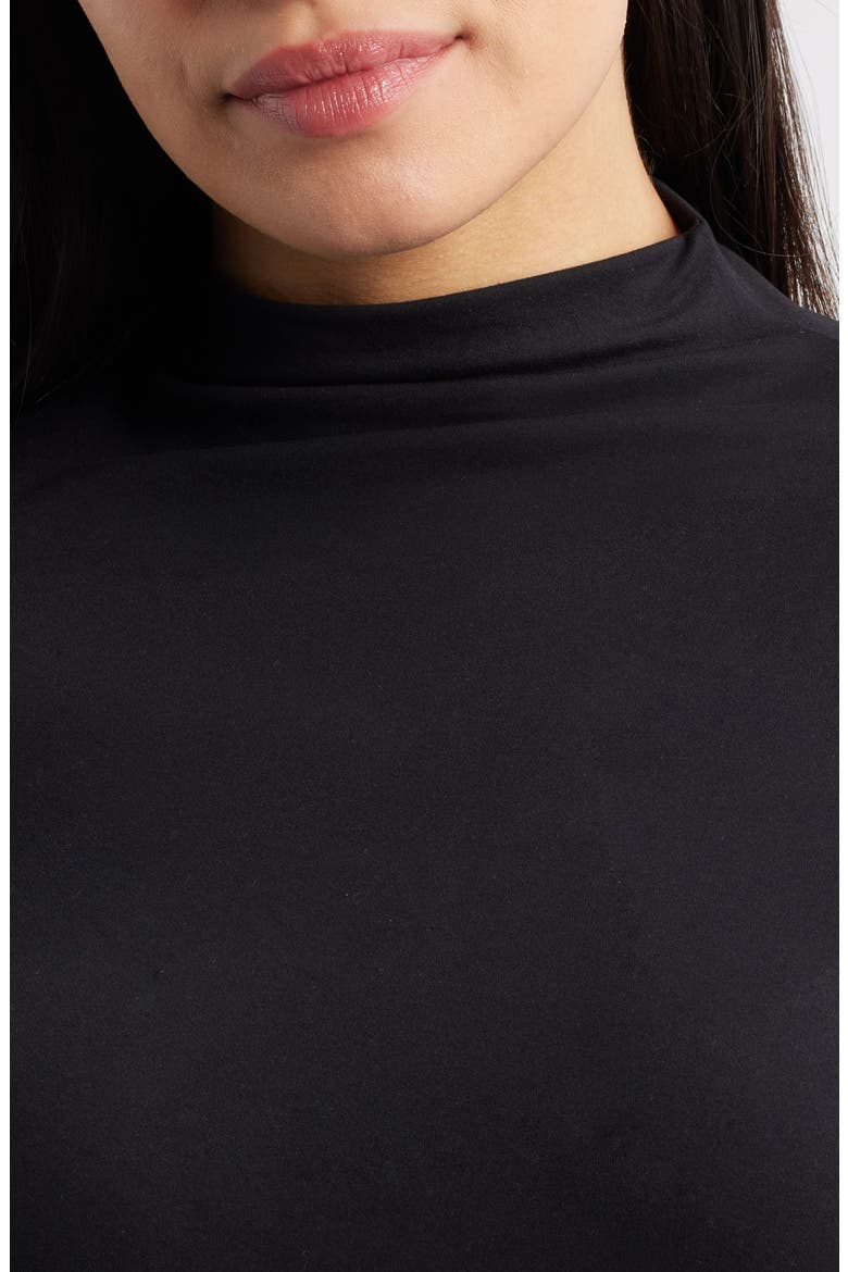 Melody Funnel Neck Top, Alternate, color, BLACK