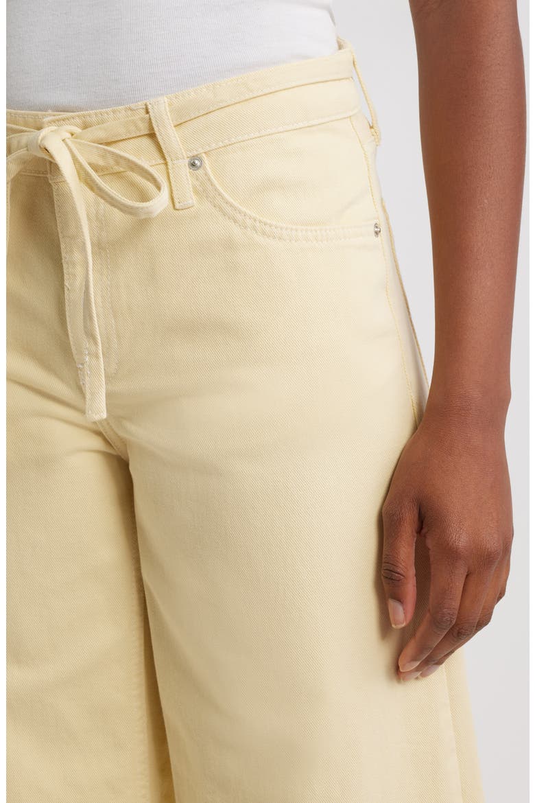 Olivia Tie Belt High Waist Wide Leg Jeans, Alternate, color, YELLOW