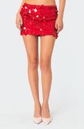 EDIKTED Sabina Low Rise Sequin Miniskirt