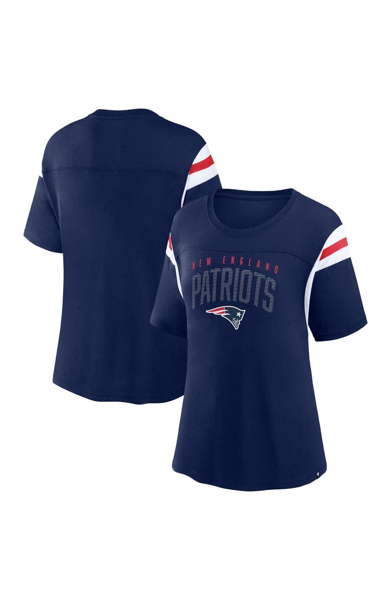 FANATICS Women's Fanatics Branded Navy New England Patriots Classic Rhinestone T-Shirt, Main, color, Navy