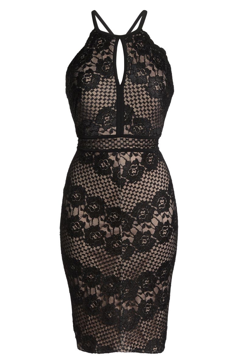 Morgan & Co. Mitered Lace Dress, Alternate, color,