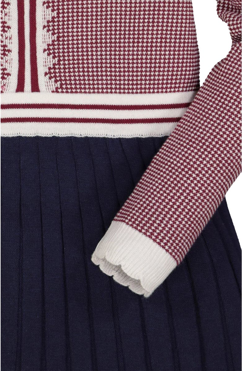 Hope & Henry Baby Girls' Organic French Blocked Sweater Dress, Infant, Alternate, color, Berry And Navy Colorblock