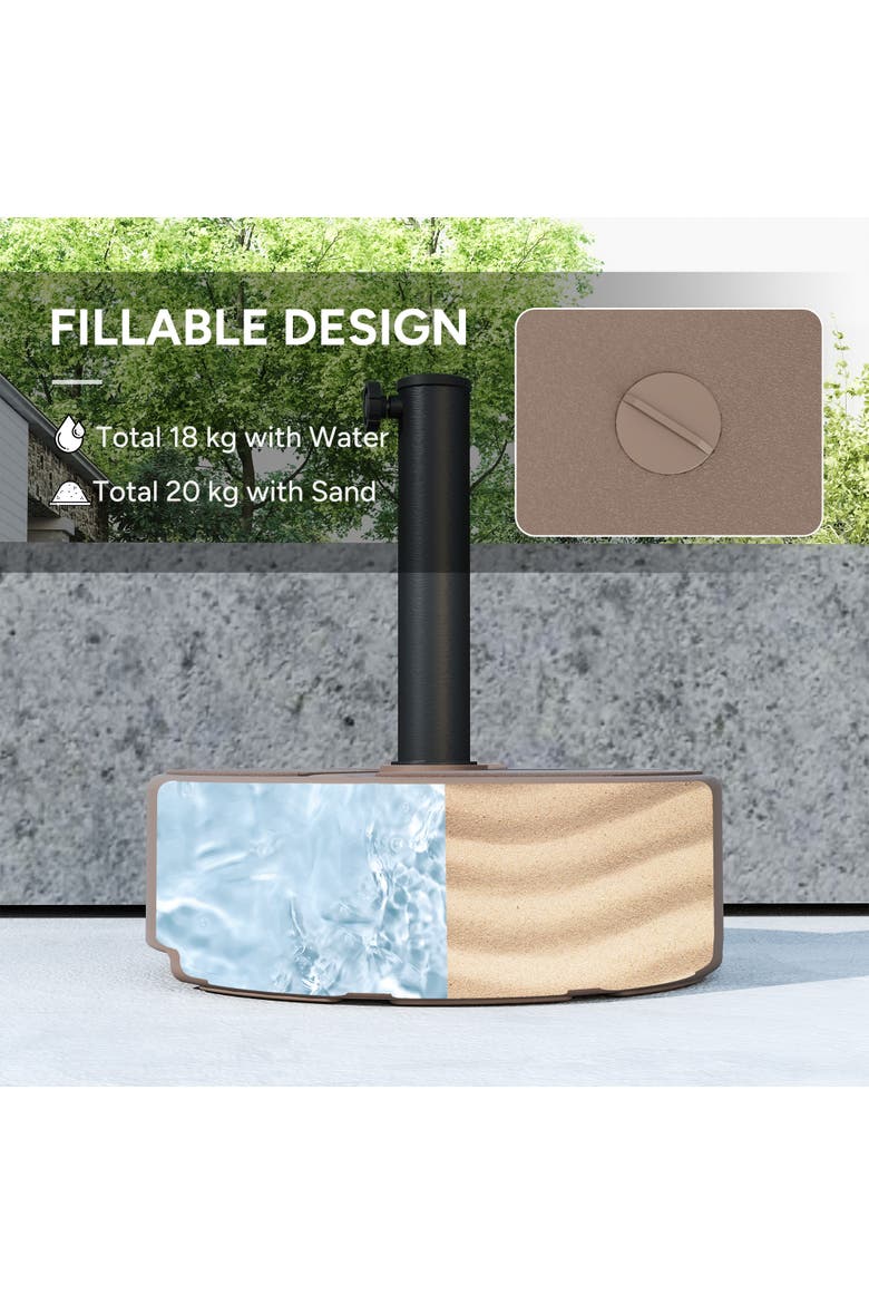 Patio Umbrella Base Holder, Alternate, color, Brown