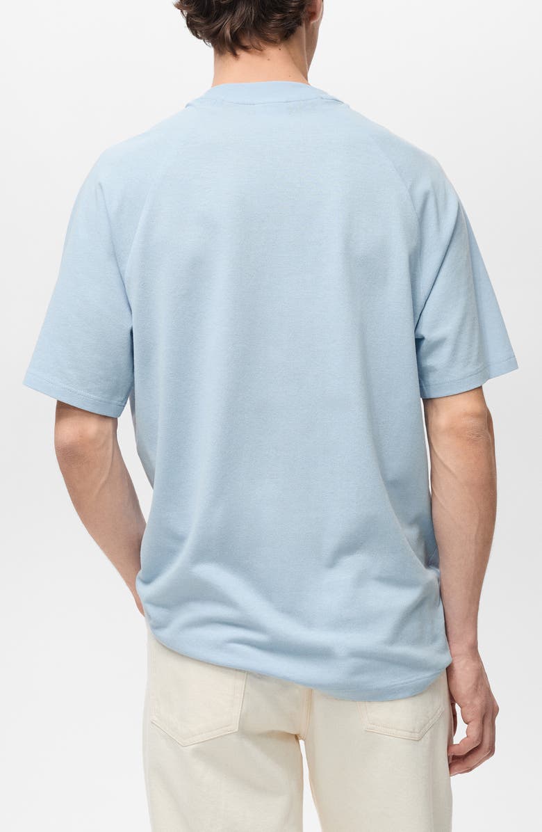 MANGO Oversize Cotton & Linen Crewneck T-Shirt, Alternate, color, Sky Blue