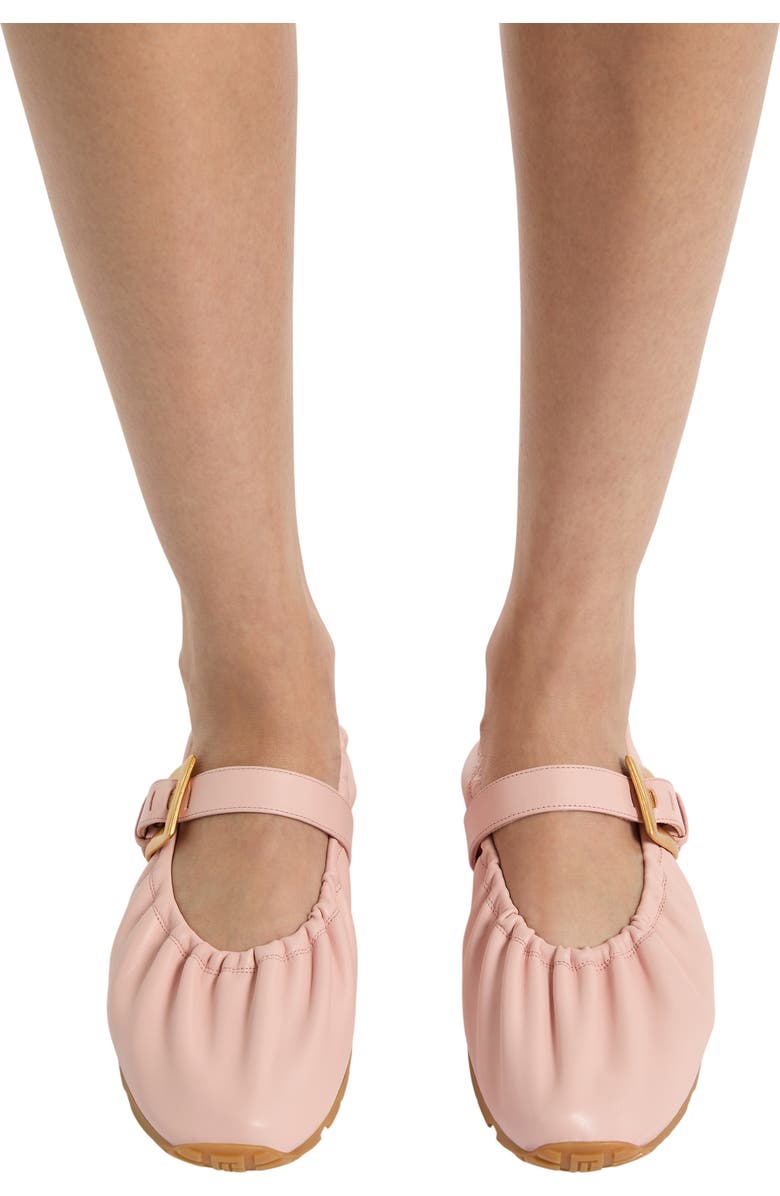 Balmain Anthem smooth leather ballet flats, Alternate, color, Pink