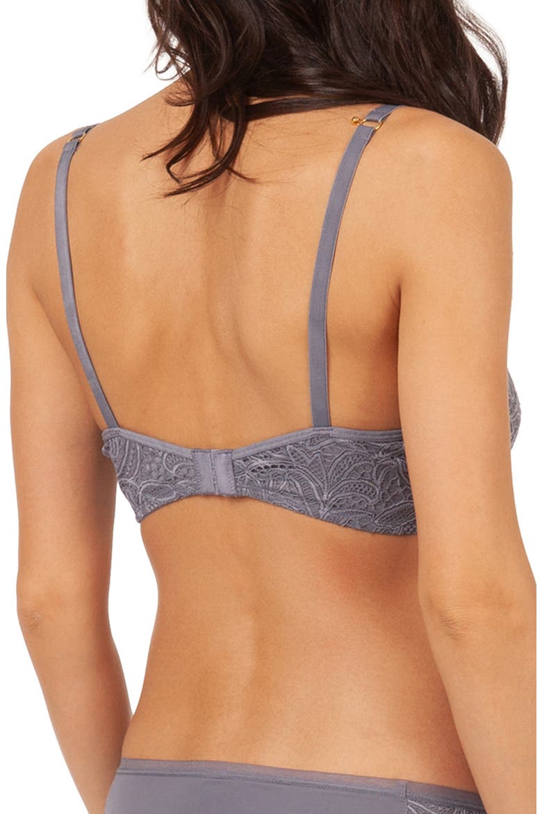 The Unlined Underwire Scalloped Lace Bra, Alternate, color, SMOKE