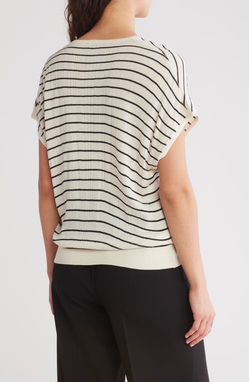 Adrianna Papell Stripe Vertical Rib Sweater In Multi