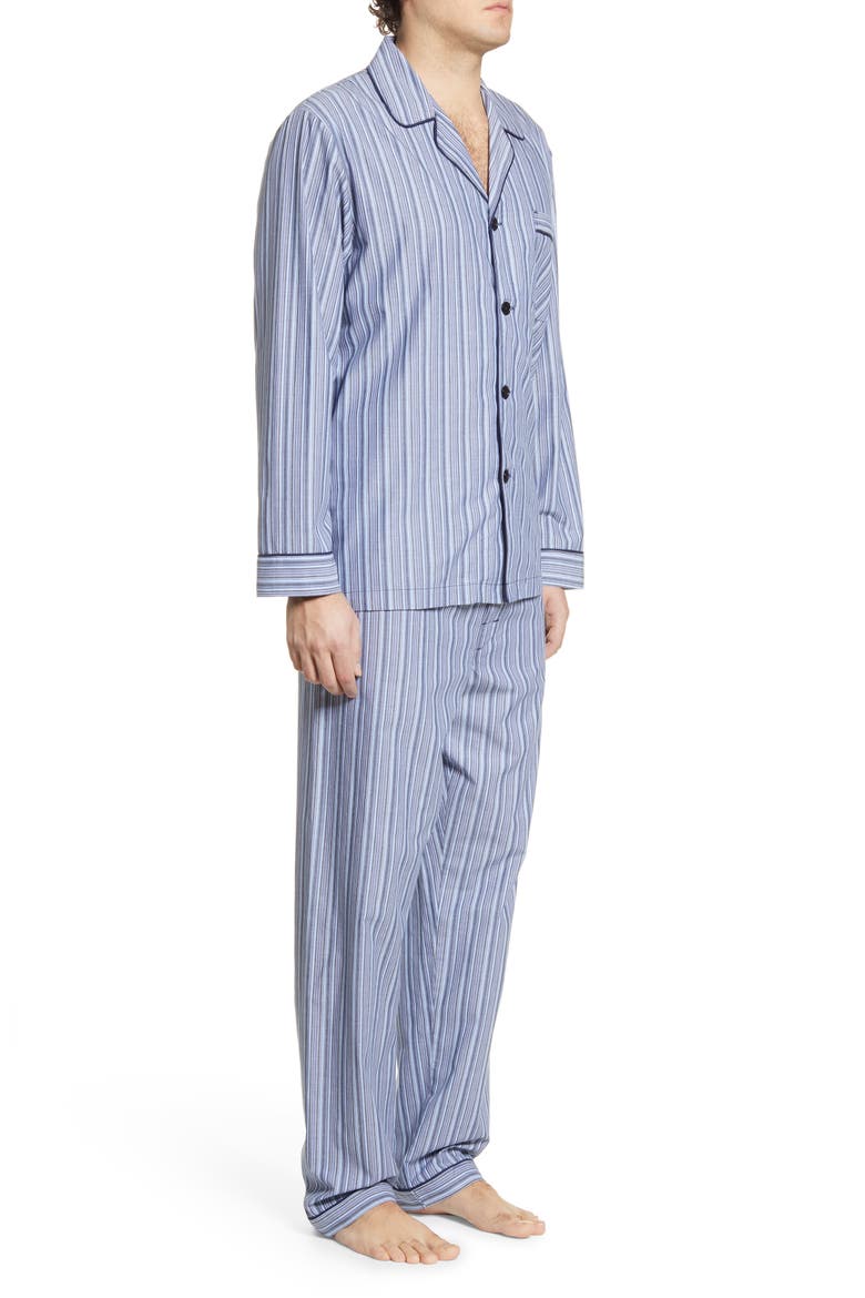 Bedford Cotton Pajamas, Alternate, color, BLUE