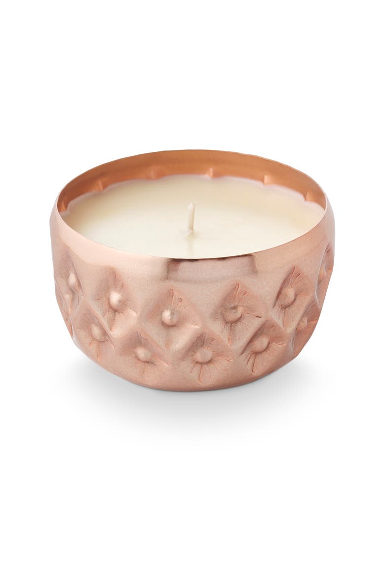 La Ciel Woodfire Radiant Pressed Metal Candle, Main, color, Copper