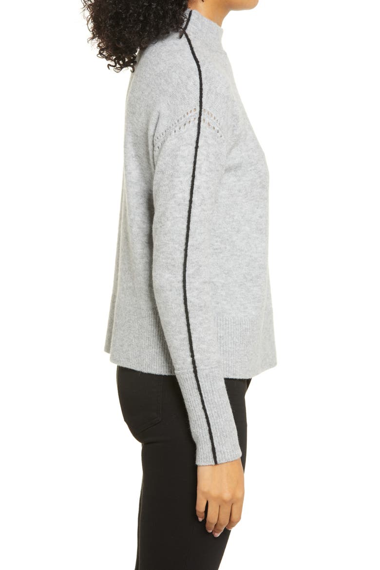Mock Neck Sweater, Alternate, color, GREY HEATHER