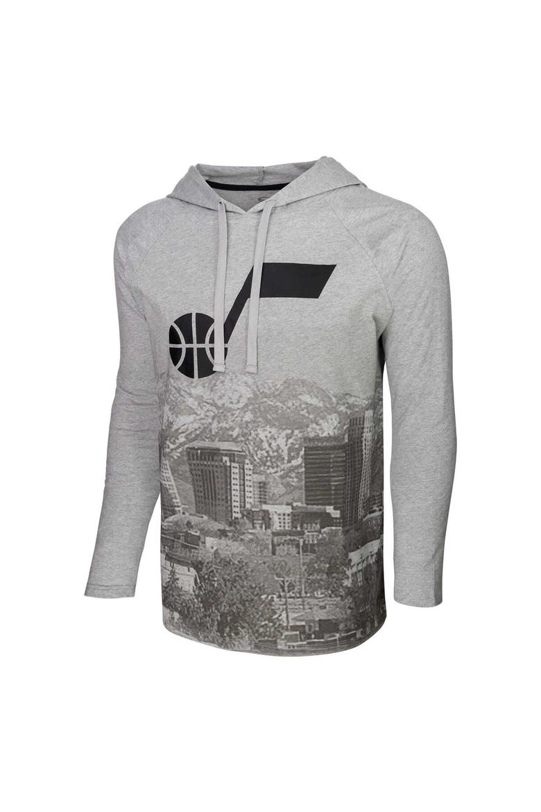 Men's Stadium Essentials Heather Gray Utah Jazz Atrium Raglan Long Sleeve Hoodie T-Shirt, Alternate, color, Heather Gray