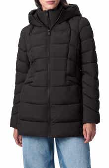 Bernardo Hooded Puffer Jacket with Bib