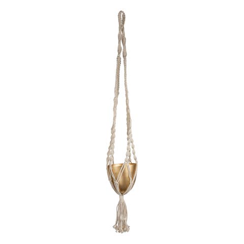 Macrame Hanging Planter Cotton & Metal