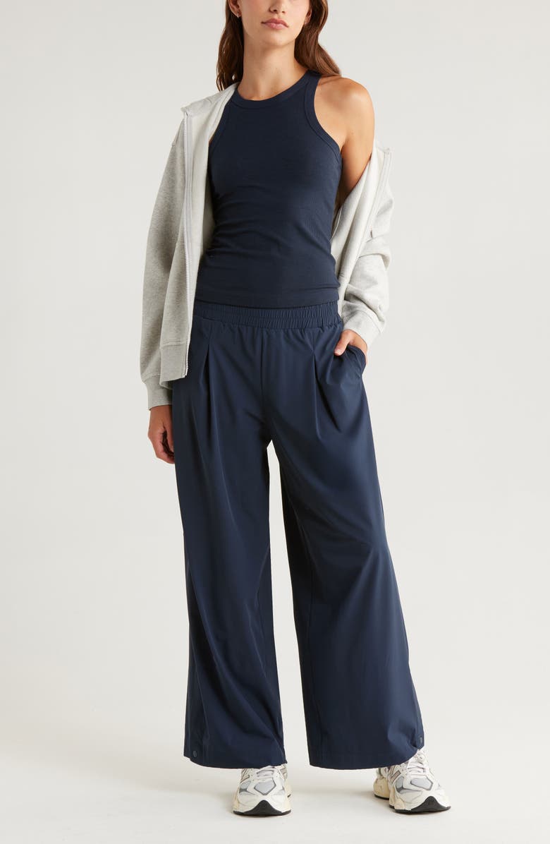 Zella Atlas Wide Leg Pants, Alternate, color, Navy Sapphire