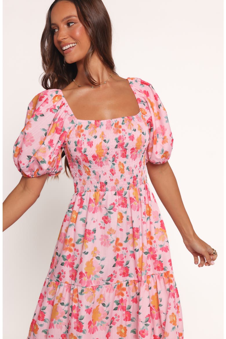 Soliel Floral Print Off the Shoulder Maxi Dress, Alternate, color, PINK FLORAL